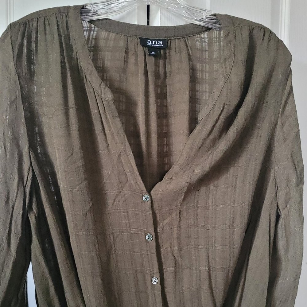 Sage Green Highlow Top Shirt Blouse